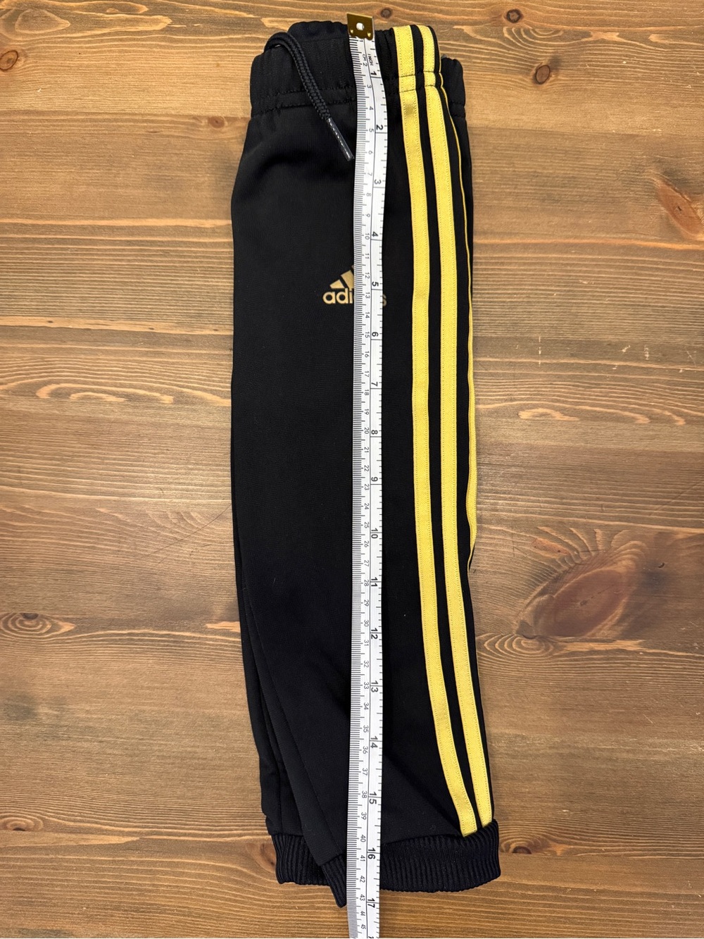 adidas Black Sweatpants with Gold Stripes (12M) - Picture 5 of 5